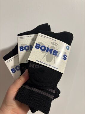 Bombas Black Crew Athletic Socks - Pack of 3